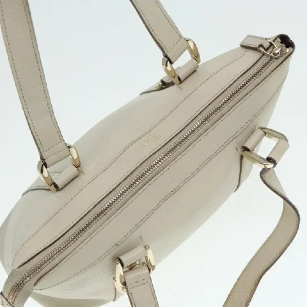 Gucci Vintage Pre-owned Leather handbags Beige Dames