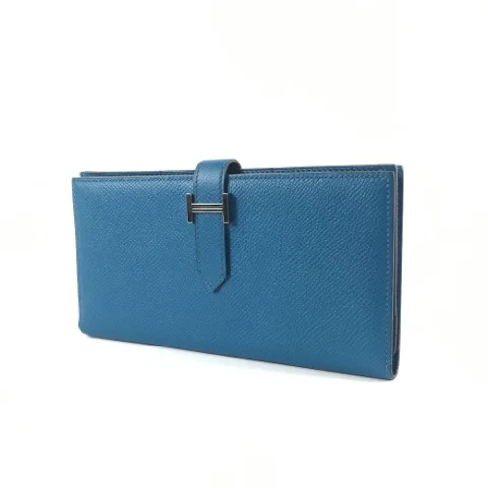 Hermès Vintage Pre-owned Leather wallets Blue Dames