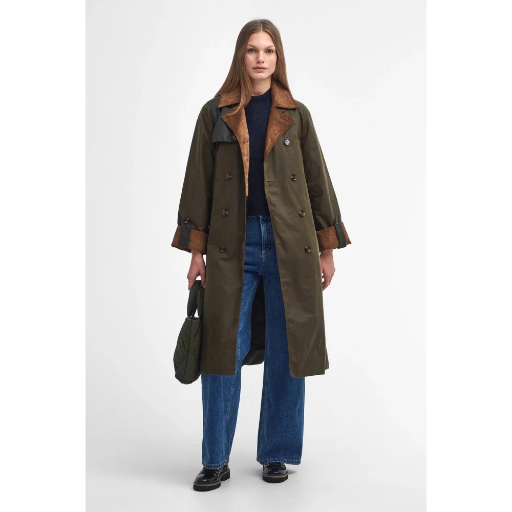 Barbour Gewaxte trenchcoat met iconische details Green Dames