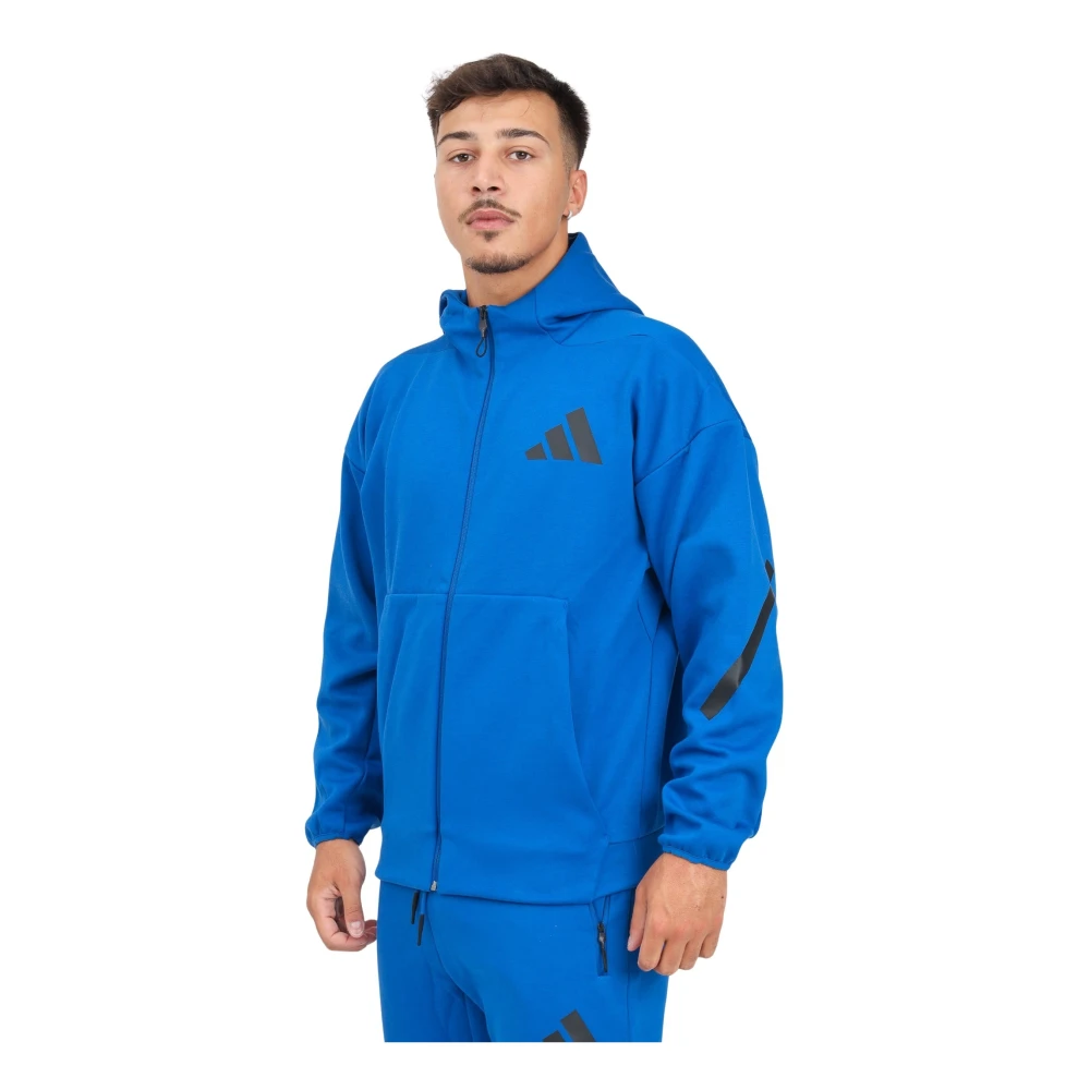 Adidas Blauwe Z.n.e. sweatshirt met rits Blue Heren