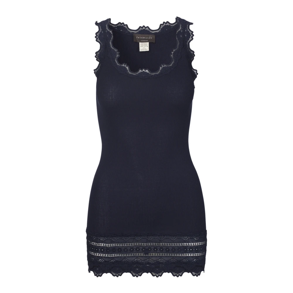 Rosemunde Kanten Mouwloze Top Blue Dames