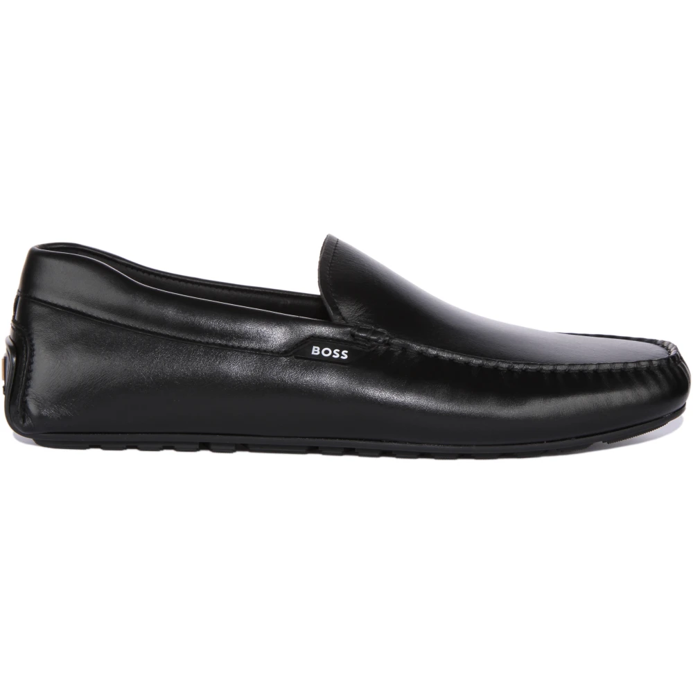 Hugo Men's Black Loafers, 7 Uk, Leather Slip-On Loafers