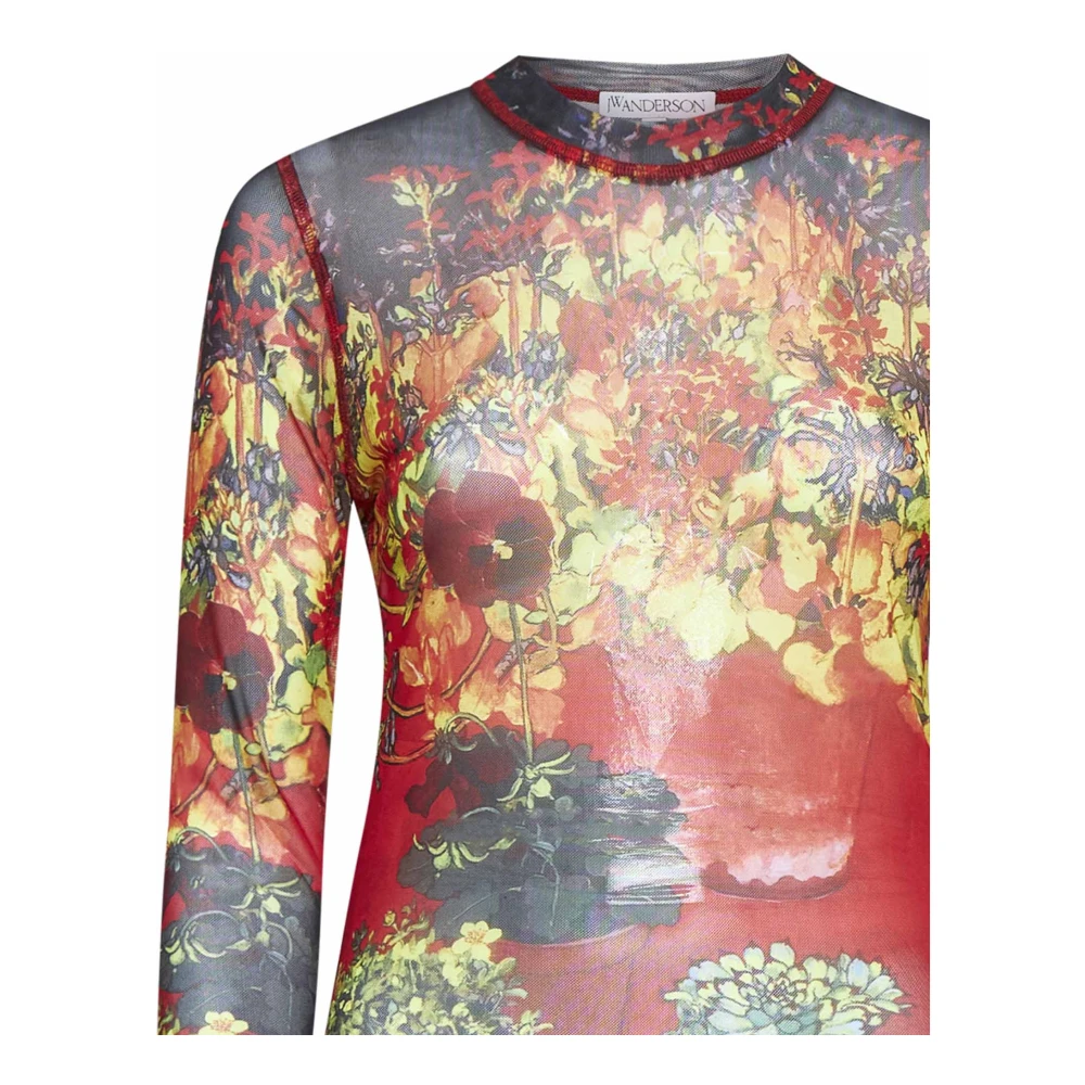 JW Anderson Bloemenprint Crew Neck Top Multicolor Dames
