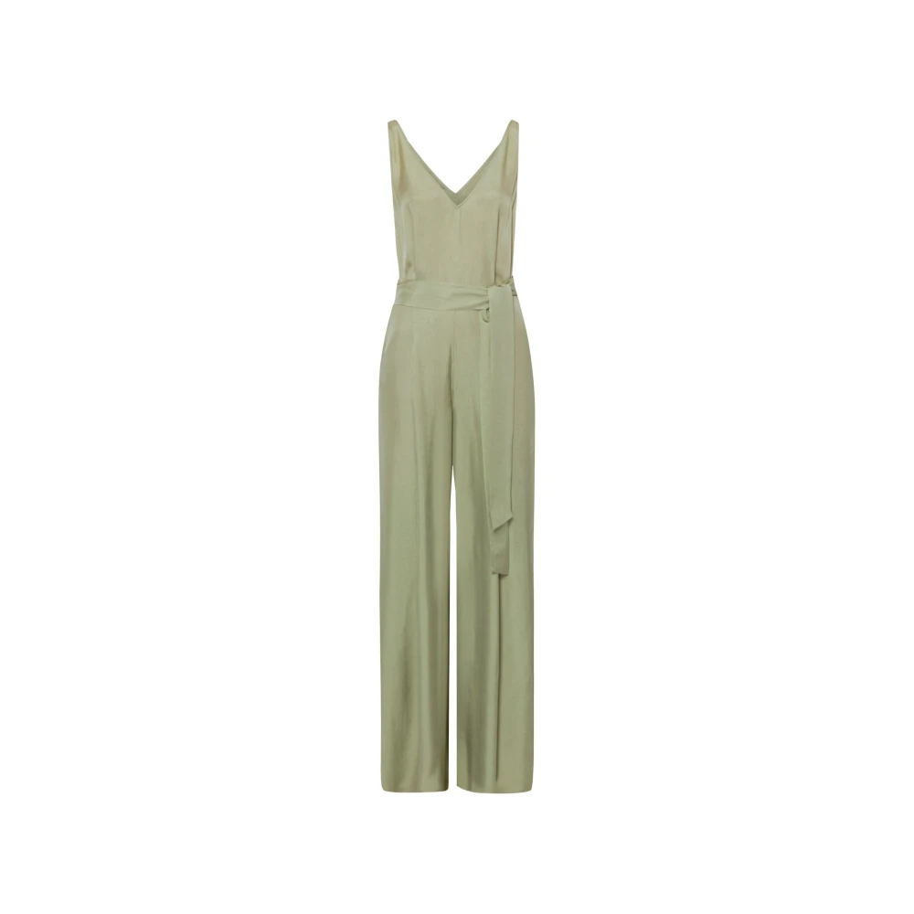 IVY OAK Naia Acetaat Wijde Pijp Jumpsuit Green Dames