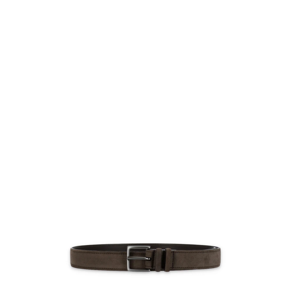 Orciani Bruin Suède Leren Riem met Metalen Gesp Brown Heren