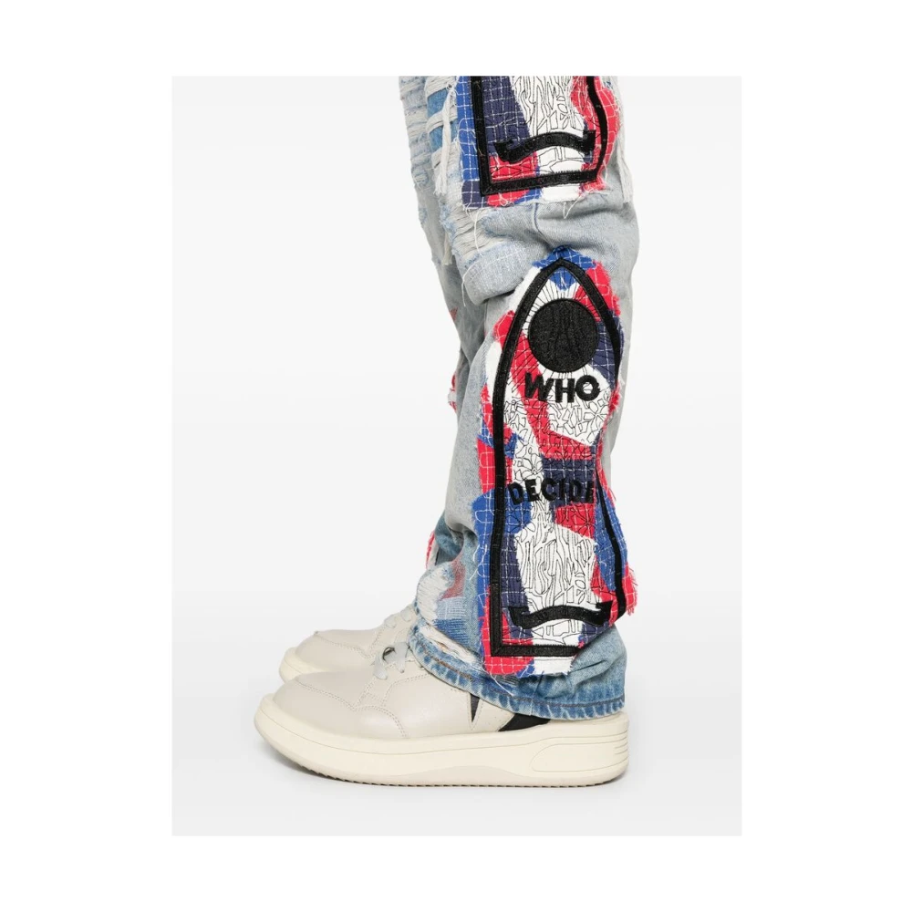 Who Decides War IJsblauwe Bootcut Denim Jeans Blue Heren