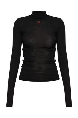 Ullturtleneck med broderad logotyp