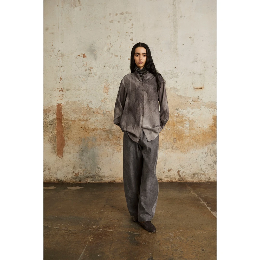 Cortana Park lila zijden overhemd Gray Dames
