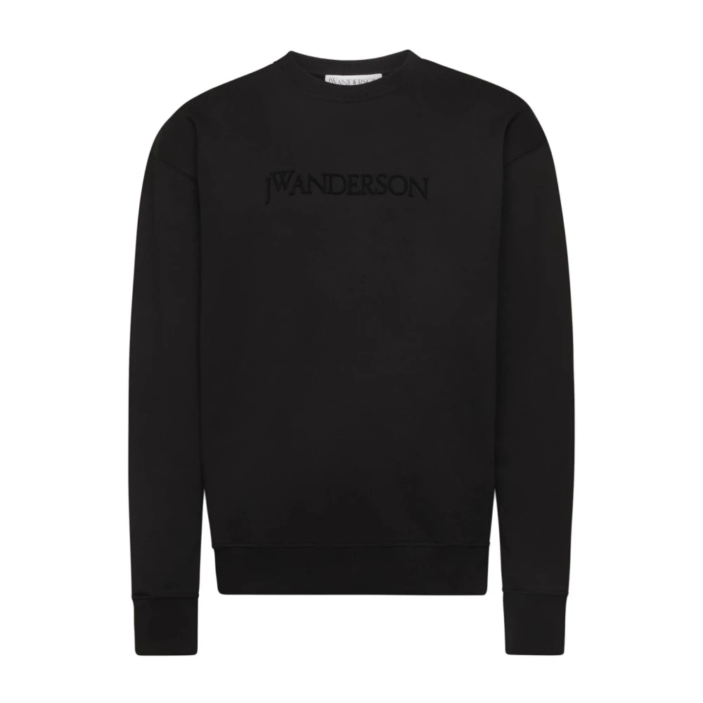 JW Anderson Zwarte Sweatshirt met Unieke Borduursels Black Heren