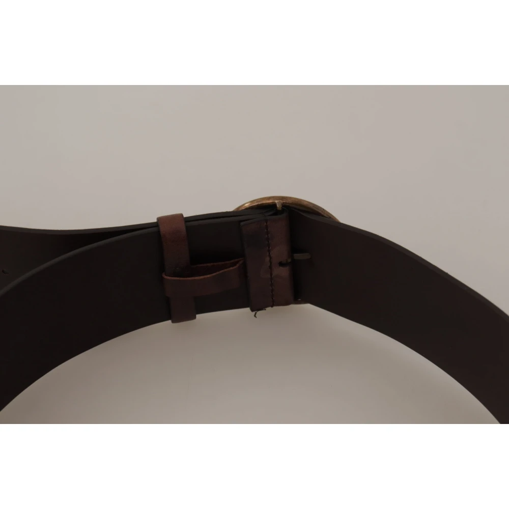 Dolce & Gabbana Breed Kalfsleren Logo Riem Brown Dames