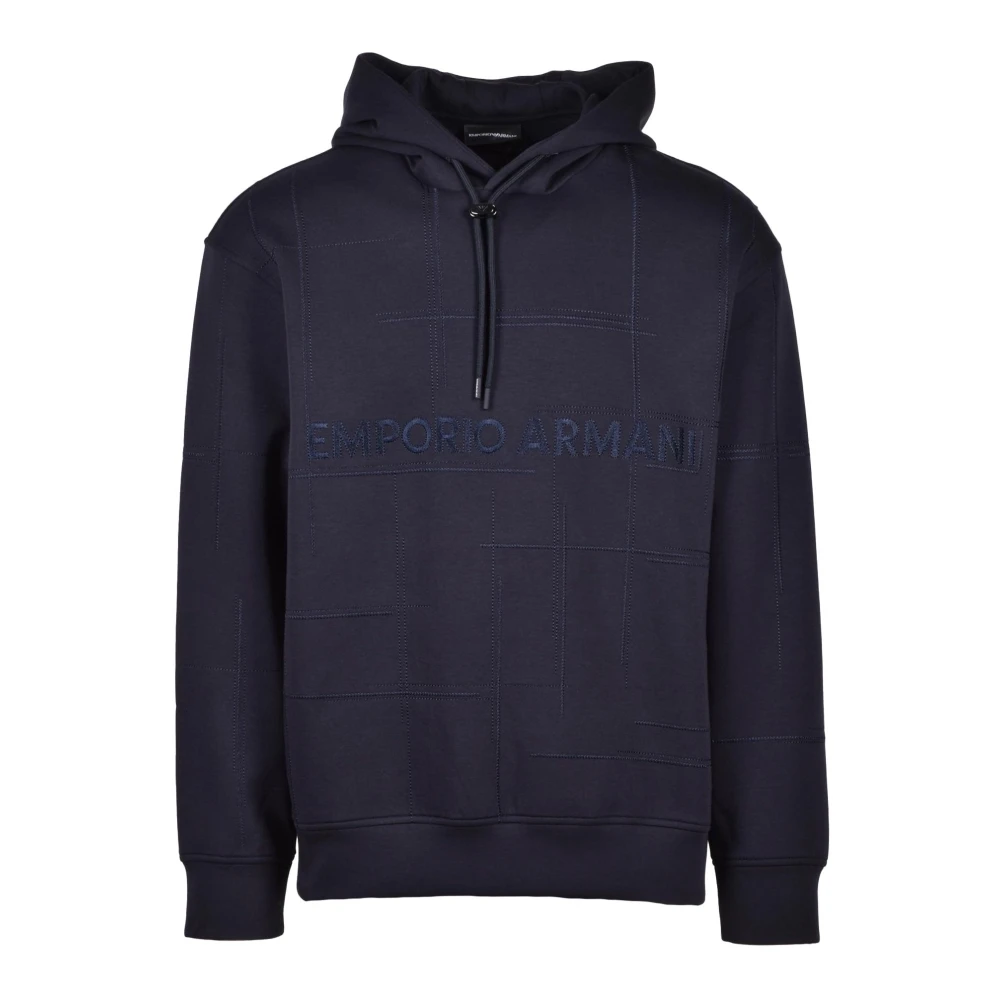 Emporio Armani Stilig Bomullsblandad Sweatshirt Blue, Herr