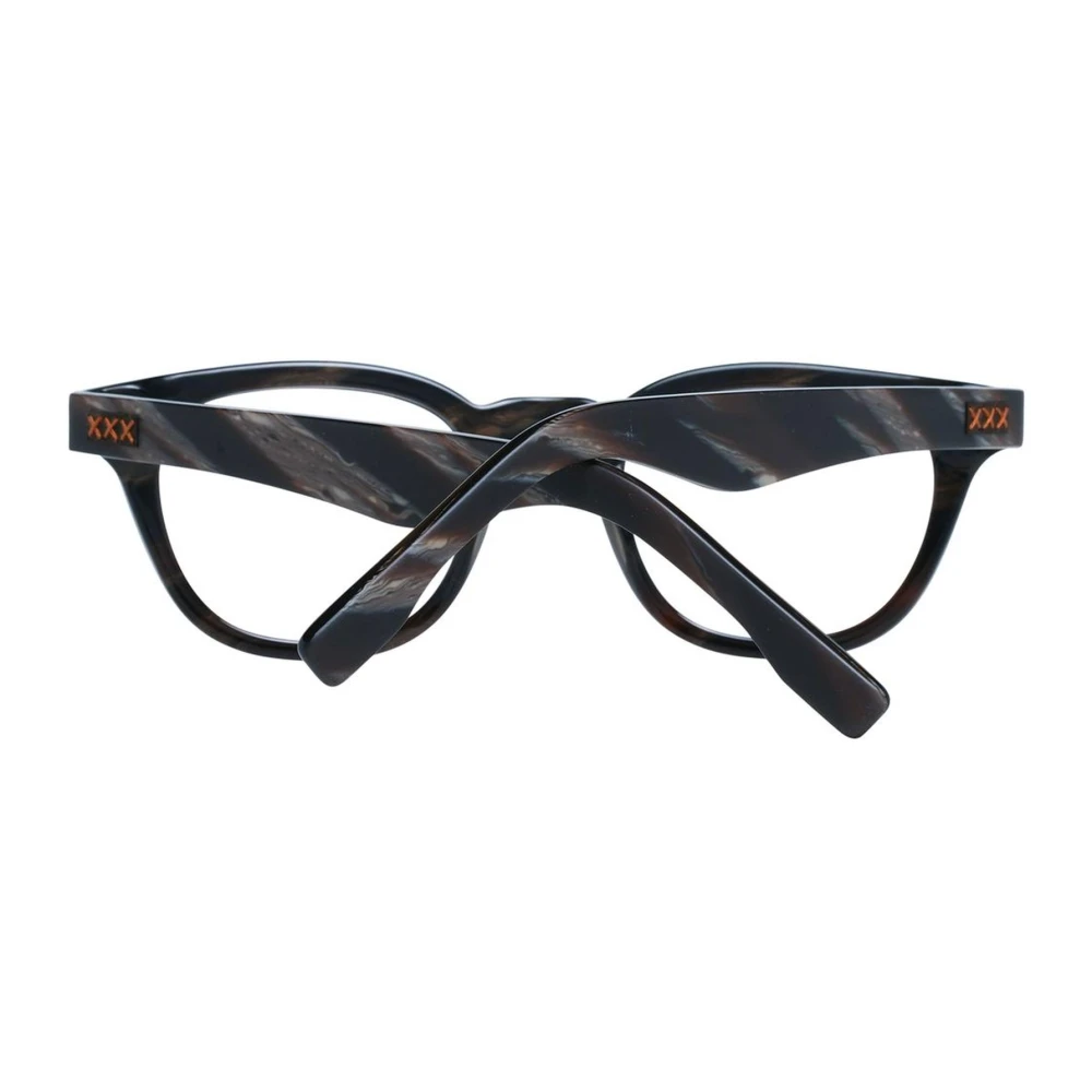 Ermenegildo Zegna Zwarte Trapezium Optische Monturen met Veerscharnier Multicolor Heren
