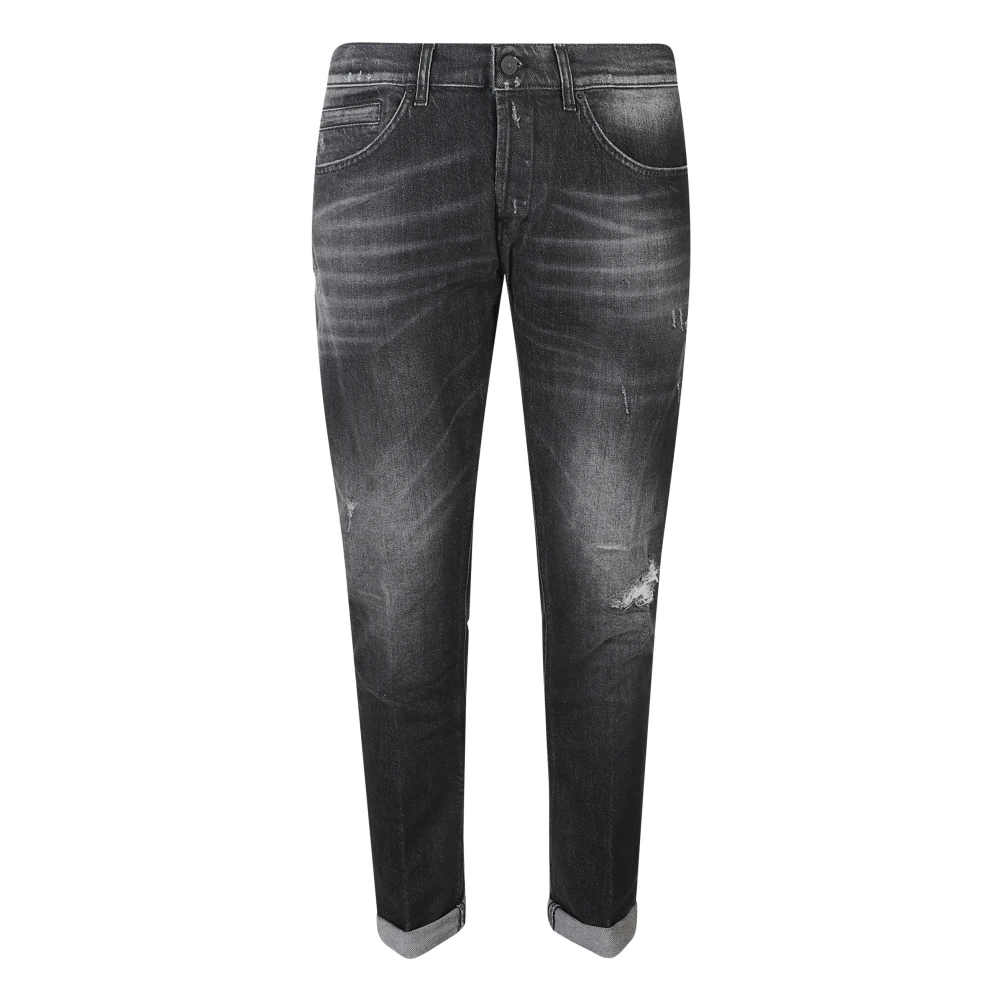 Dondup Men's Black Cropped Jeans, W35, George Skinny Jeans