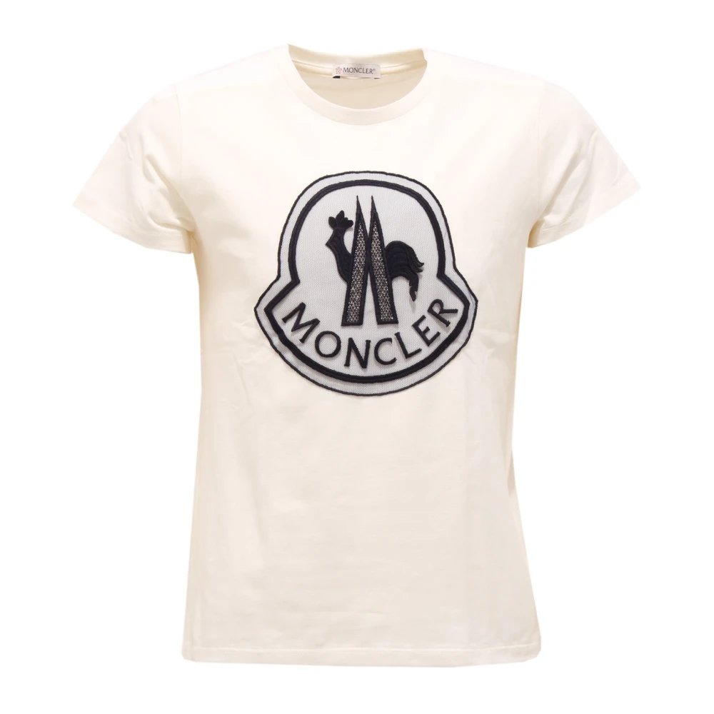 Moncler Girls White Maglia - Kids Short Sleeve T-Shirts - 8 Y - Kids