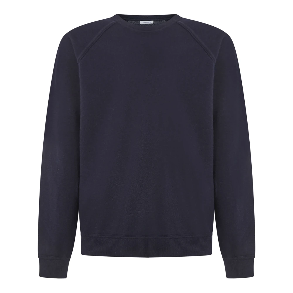 Malo Blauwe Cashmere Crewneck Pullover Sweatshirt Blue Heren