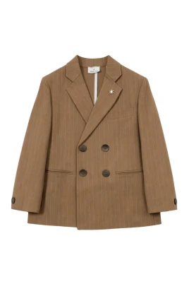 Striped Double-Breasted Jacket