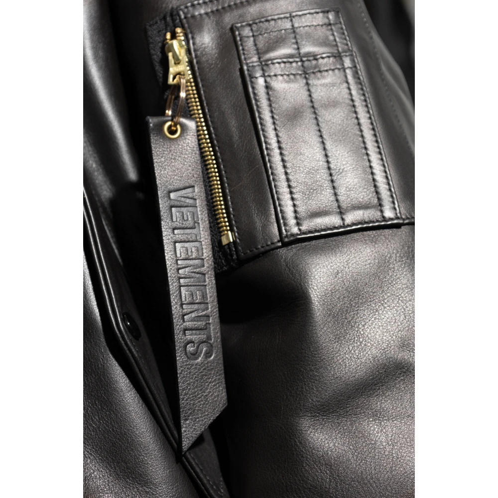 Vetements Leren jack type bomber Black Heren