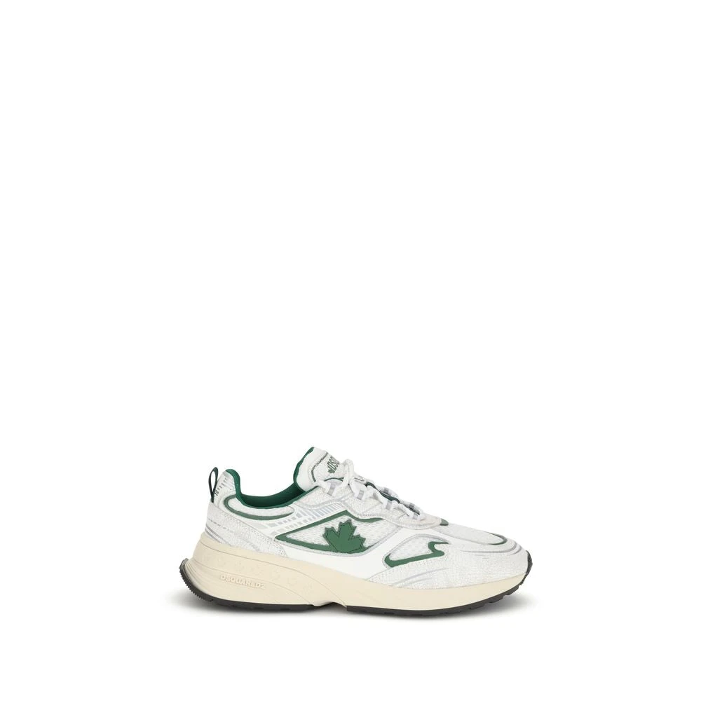 Dsquared2 , Sneakers, Male, White, 10 Uk, Reflective Maple Leaf Trainers
