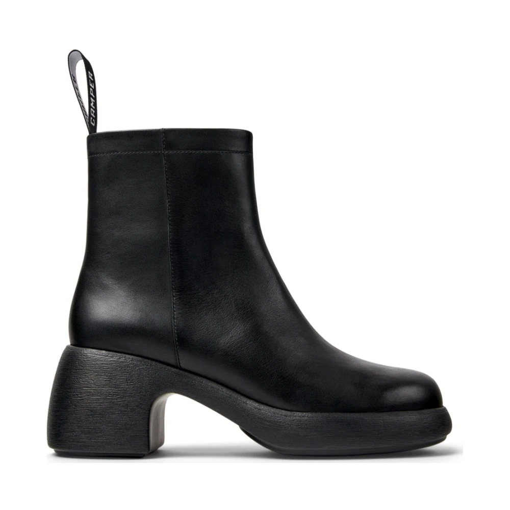 Camper, Schoenen , Dames, Zwart, 37 EU, Leer, Thelma Zwarte Enkellaarsjes