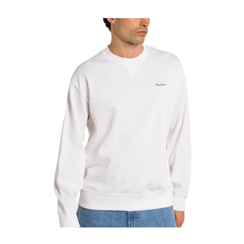 Pepe Jeans White Geo Sweatshirt - Male - Sweatshirts - L - Sweatshirts & Hoodies