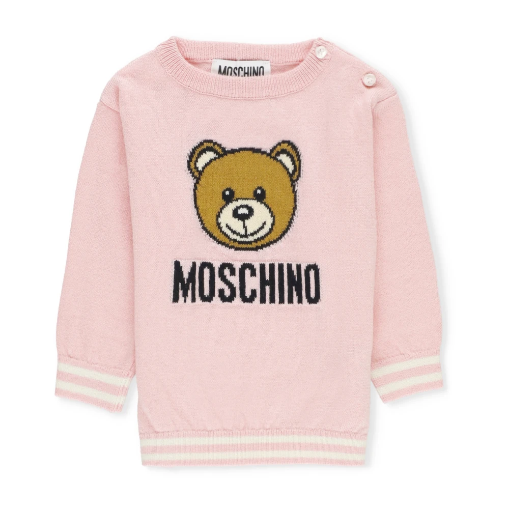 Moschino Girls Pink Teddy Bear Jumper For Medium