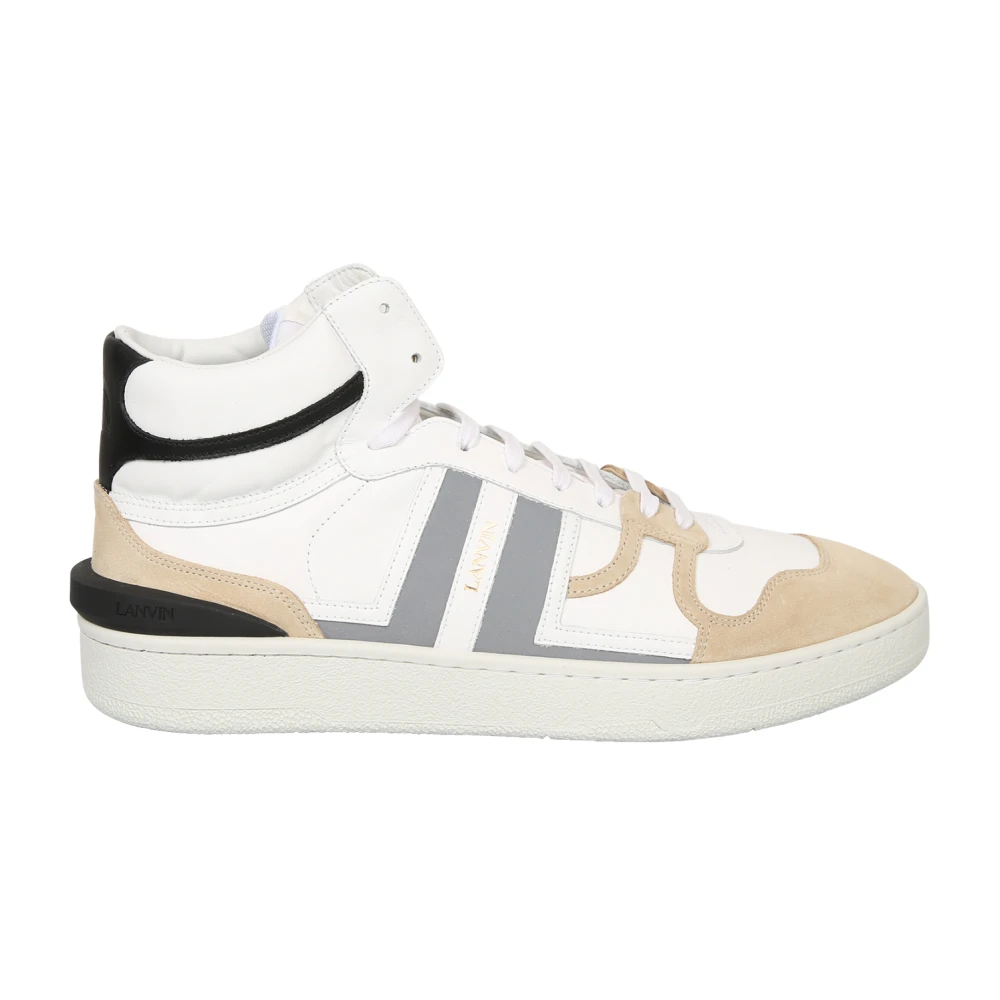 Lanvin Witte Sneakers Hoge Top Ronde Neus Heren Schoenen Veelkleurig Multicolor