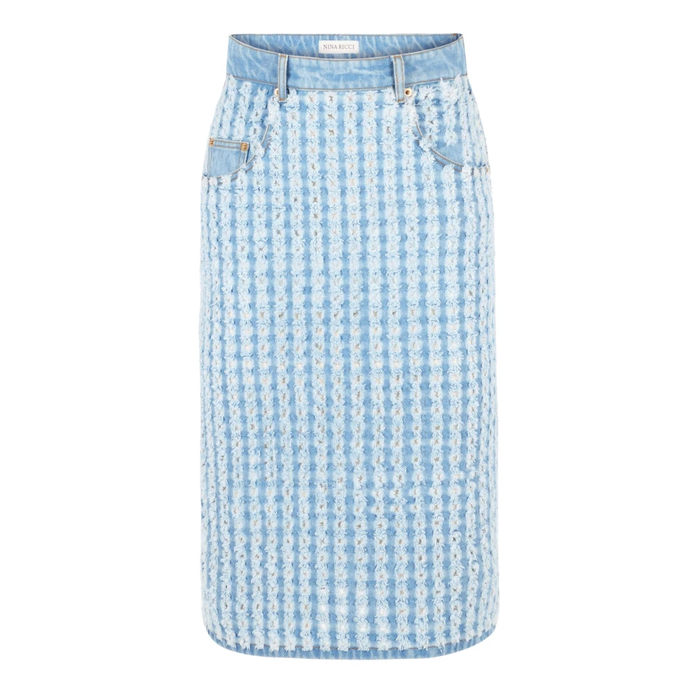 Nina Ricci Donna Blu - Gonna Midi In Denim - Skirts - S