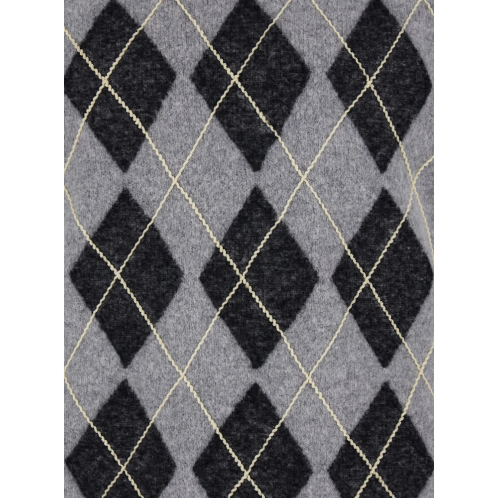 Jacob Cohën Grijze Argyle Wollen Mix Sweater Gray Heren