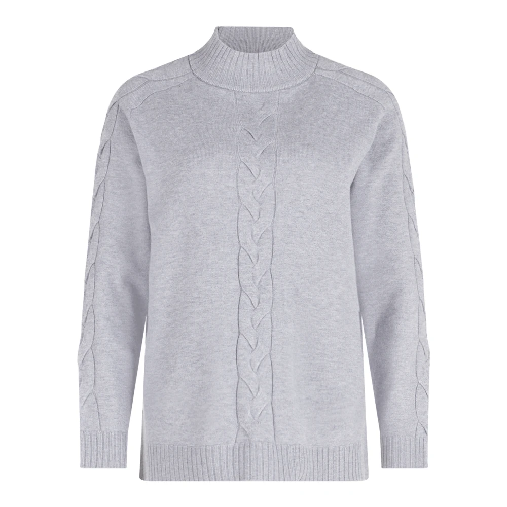 Betty Barclay Chunky Gebreide Trui met Opstaande Kraag Gray Dames