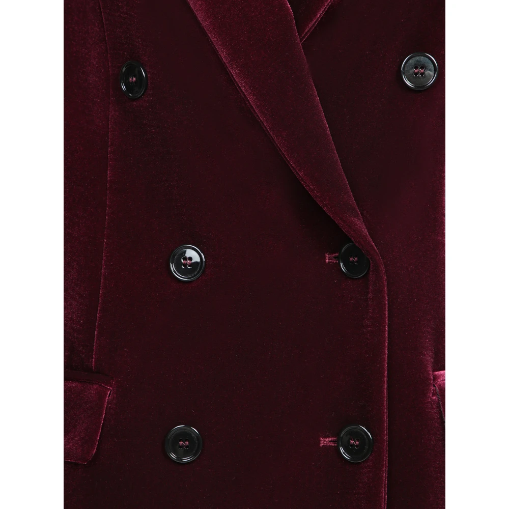 Blanca Vita Bordeaux Velvet Jacket Aw24 Red Dames