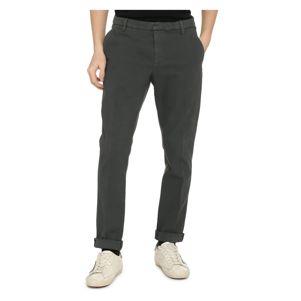 Dondup Katoenen Chino Broek met Oprolbare Manchetten Gray Heren