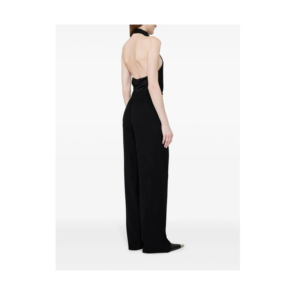 Anine Bing Zwarte Plooi Detail Hoge Taille Broek Black Dames