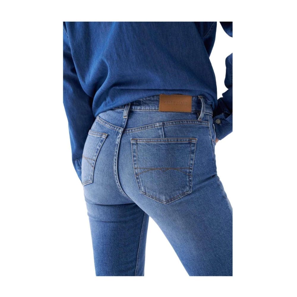 Salsa Moderne Cropped Slim Jeans Blue Dames
