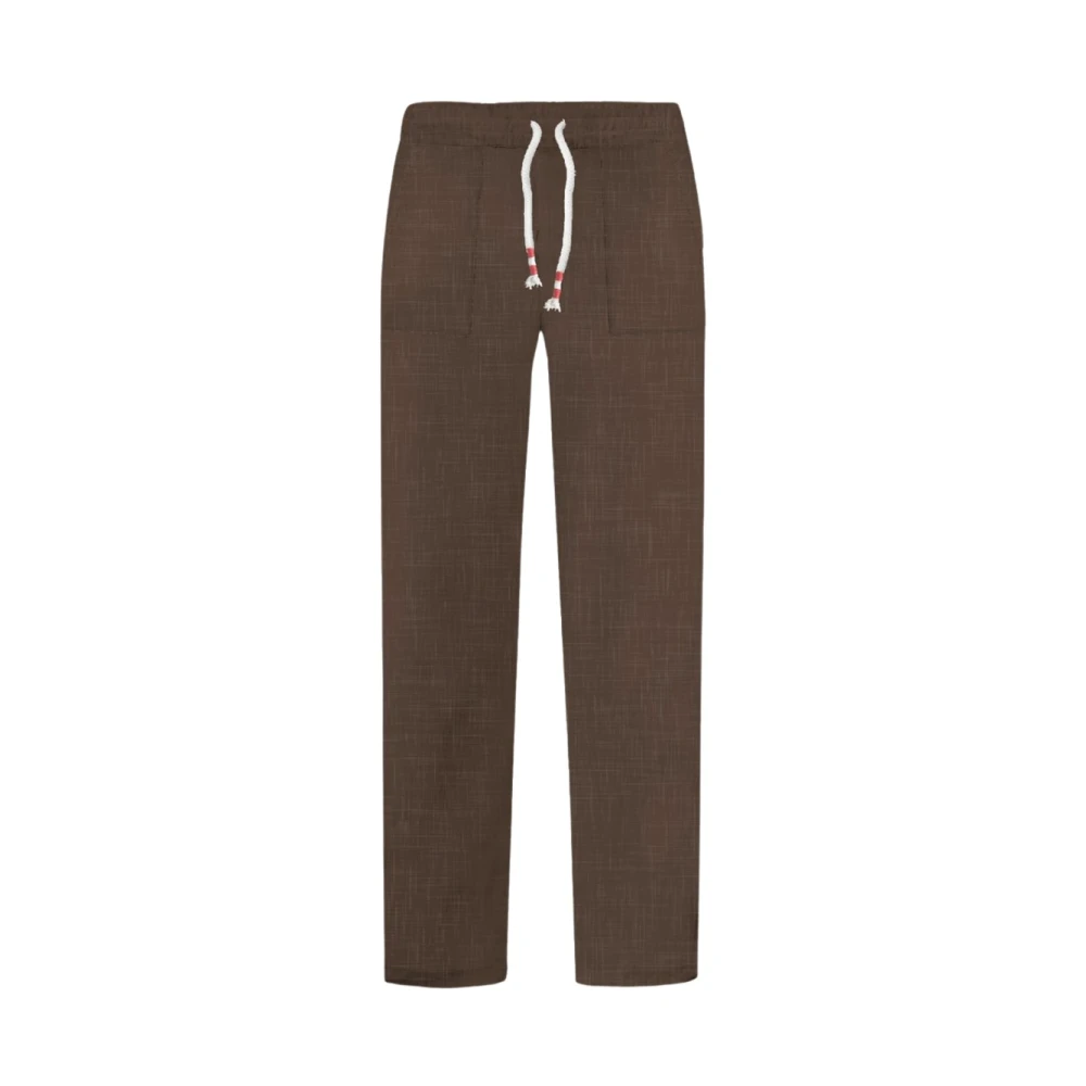 Mc2 Saint Barth Men's Brown Straight Trousers, 2XL, Straight Trousers
