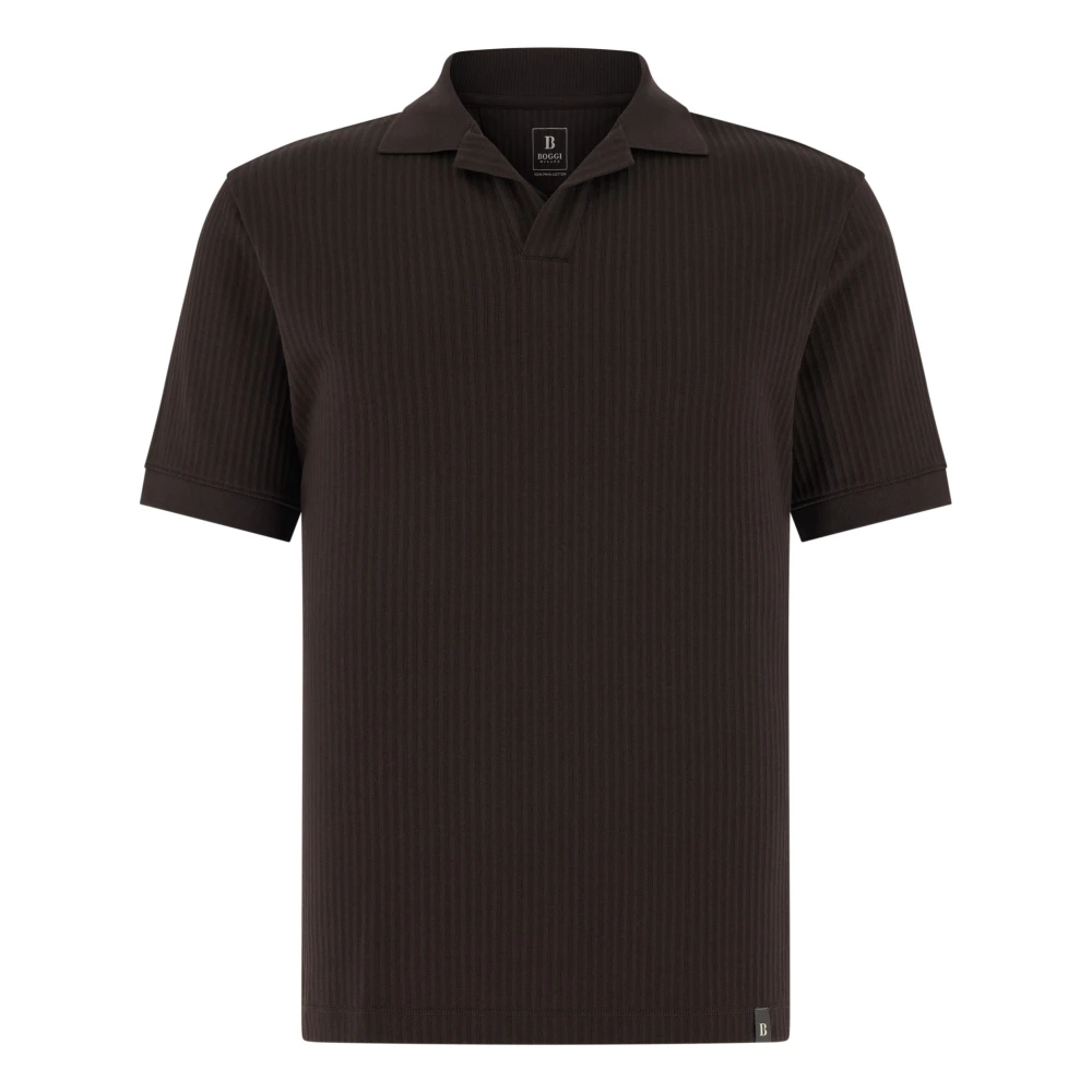 Boggi Milano Brun Pima Cotton Jacquard Pikétröja
