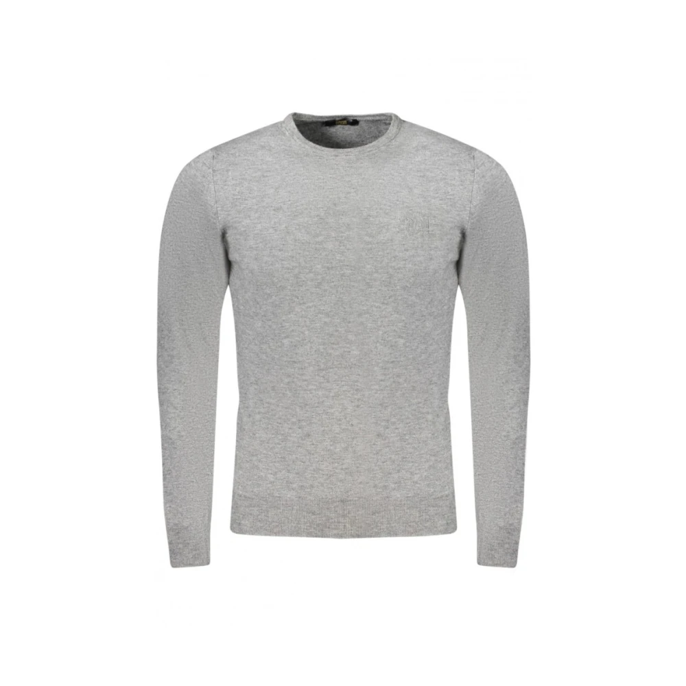 Cavalli Class Crew-Neck Embroidered Jumper - Male - Round-Neck Knitwear - Gray - 2XL - Knitwear