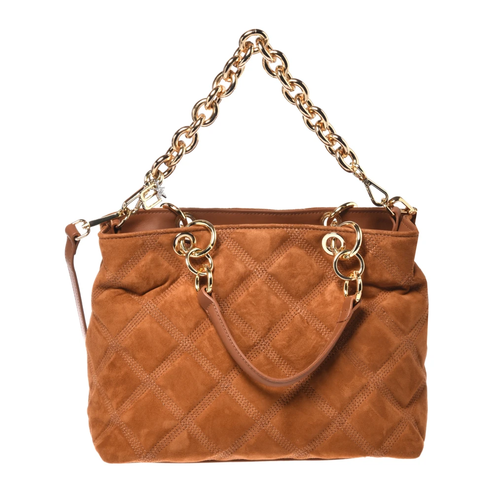 Baldinini Women's Brown Quilted Suede Handbag - Handbags - One Size - Bags