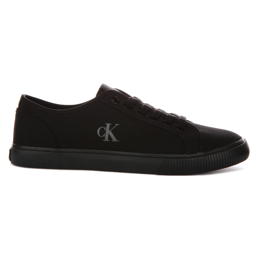 Calvin Klein Jeans Men's Black Sneakers, 12 Uk, Ess Vulc Low Mg