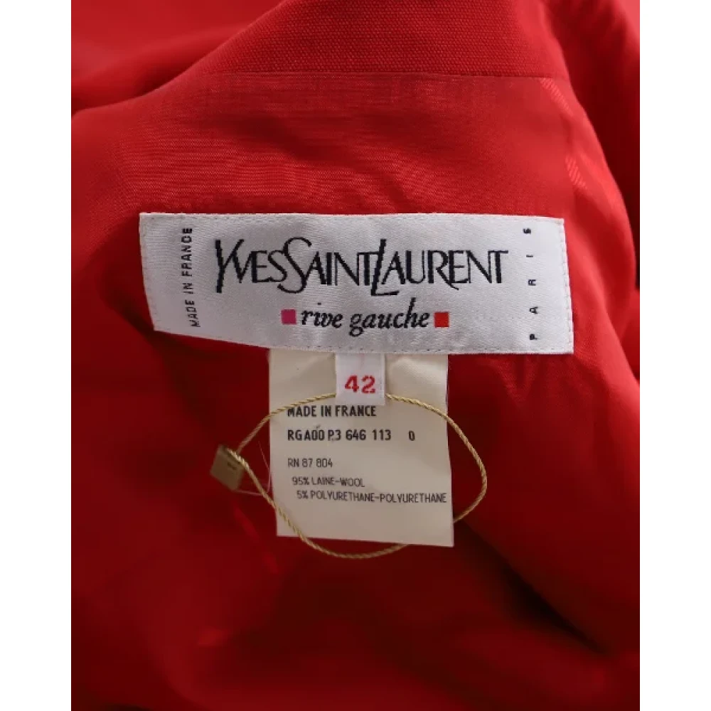 Saint Laurent Vintage Pre-owned Wool outerwear Red Dames
