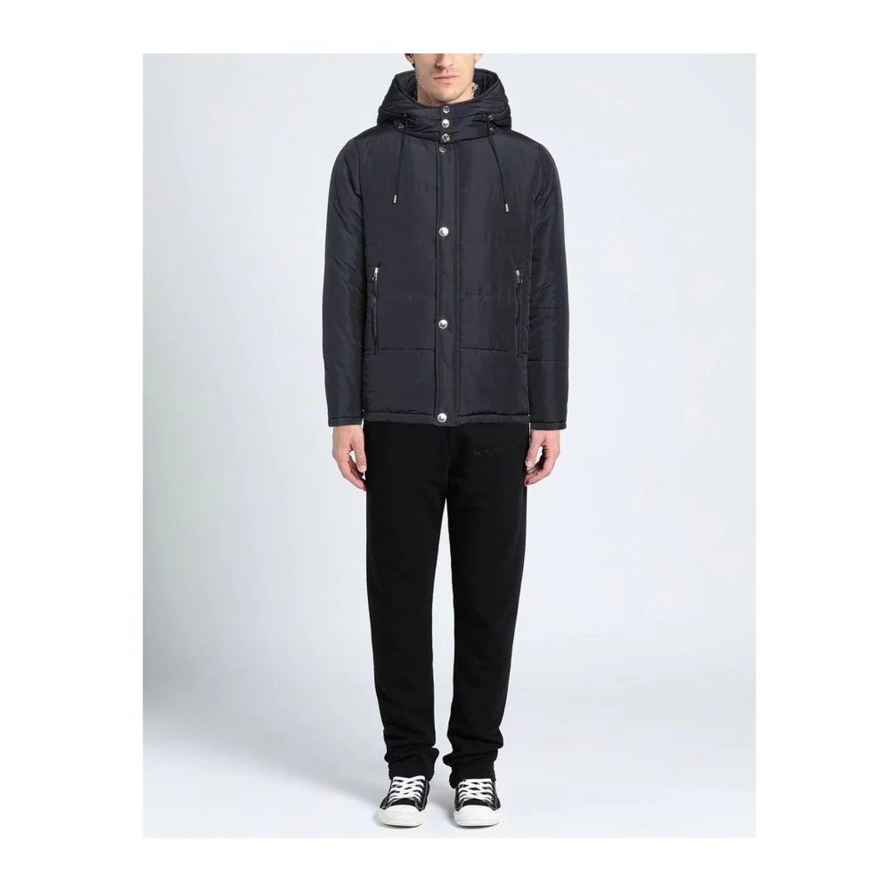 Aquascutum Blauwe Jas met Afneembare Capuchon Blue Heren