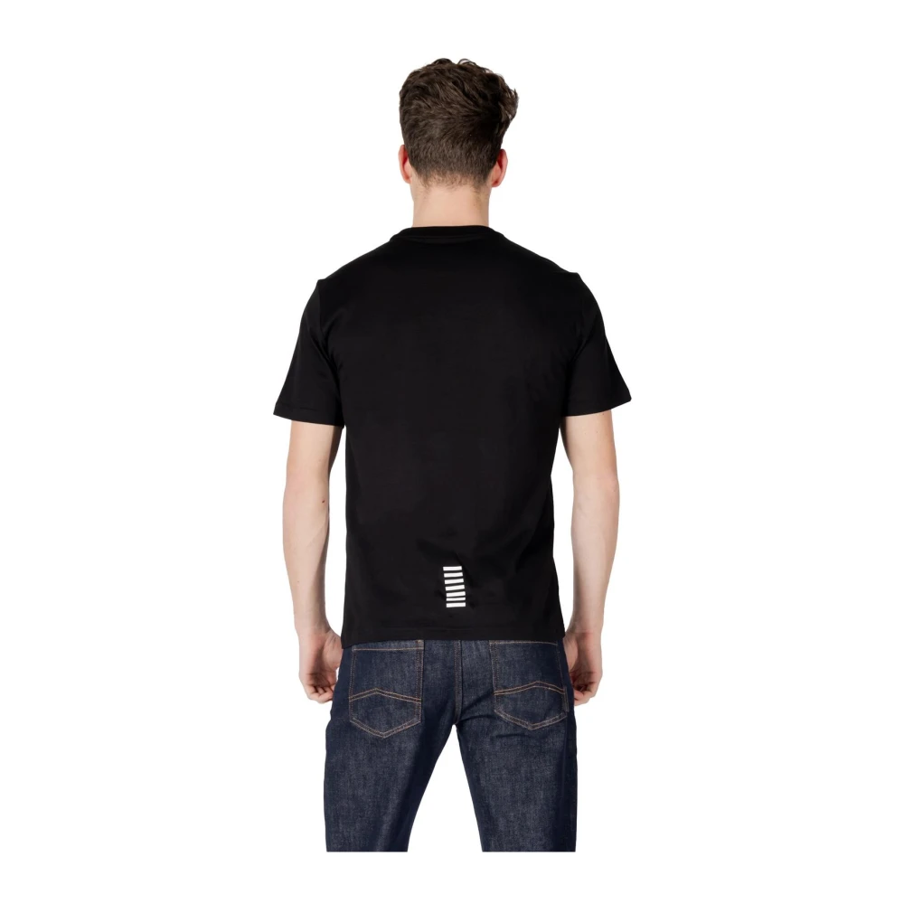 Emporio Armani EA7 Zwarte Katoenen Ronde Hals T-Shirt Black Heren