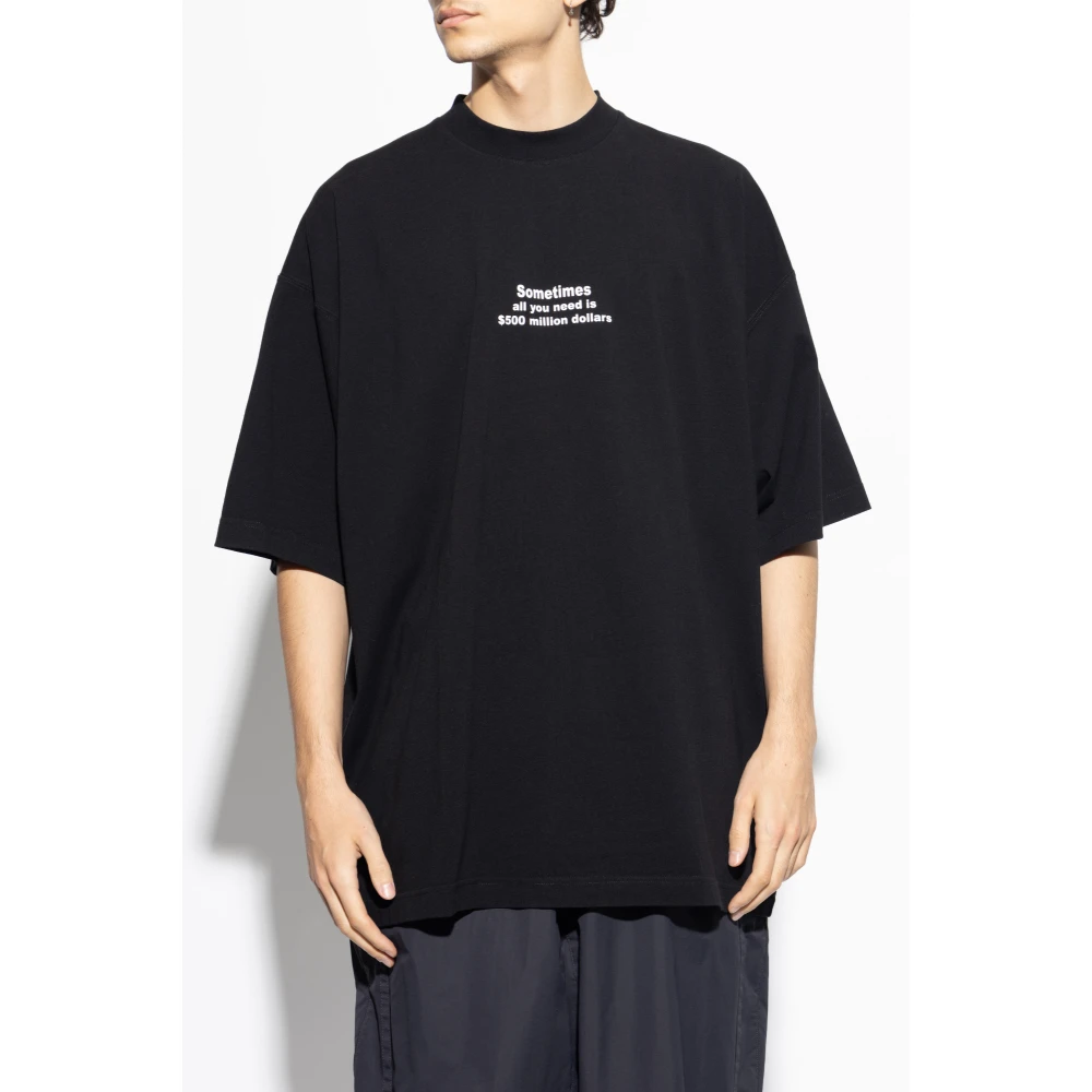 Vetements Bedrukt T-shirt Black Heren