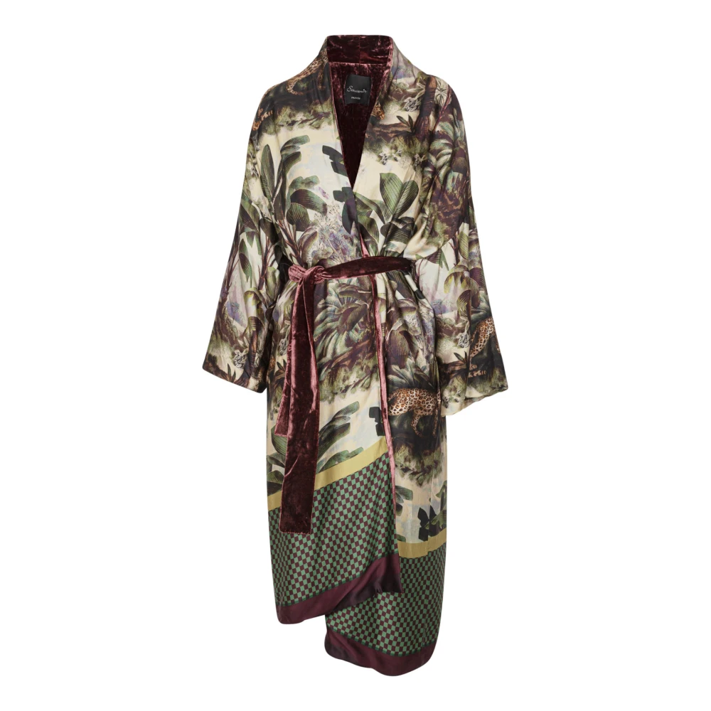 Souvenir Satin och sammet kimono Multicolor, Dam