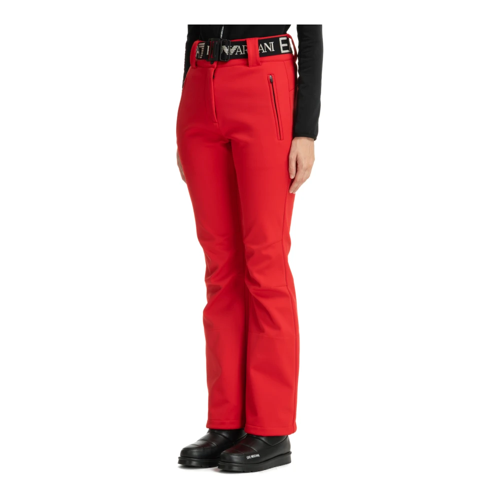 Emporio Armani EA7 Hoge taille ski broek met drukknopen Red Dames