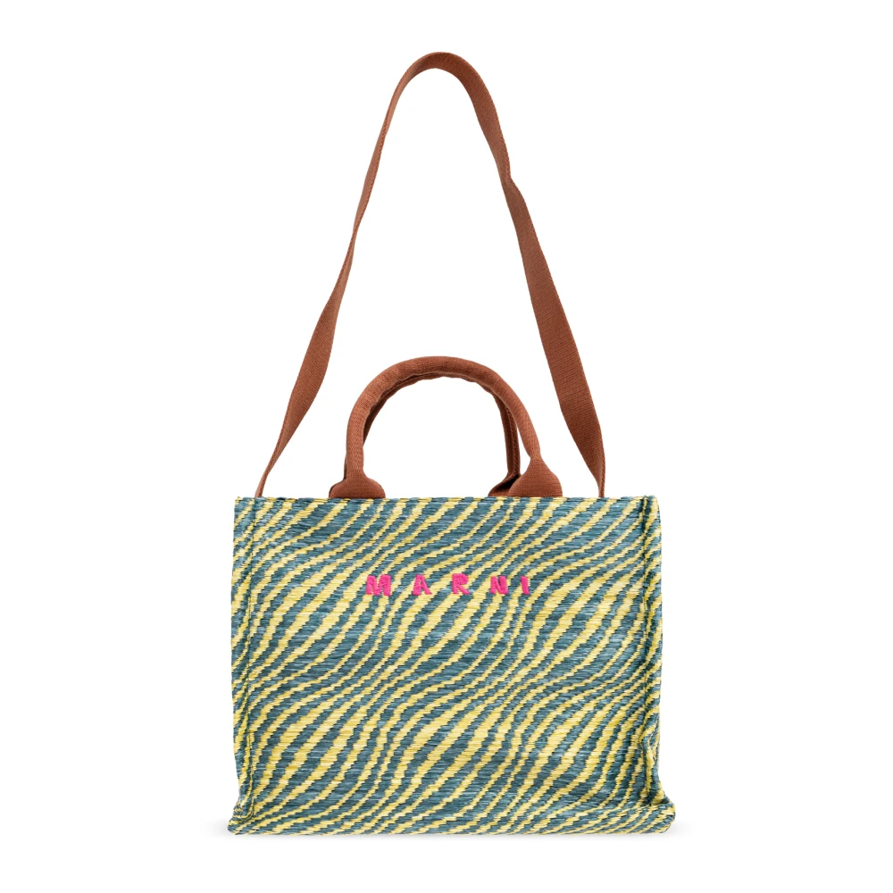 Marni Women's Green Shopping Bags, One Size, Logo Bag