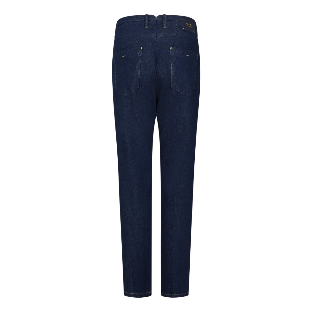 Incotex Blauwe Slim-Fit Stretch Denim Jeans Blue Heren
