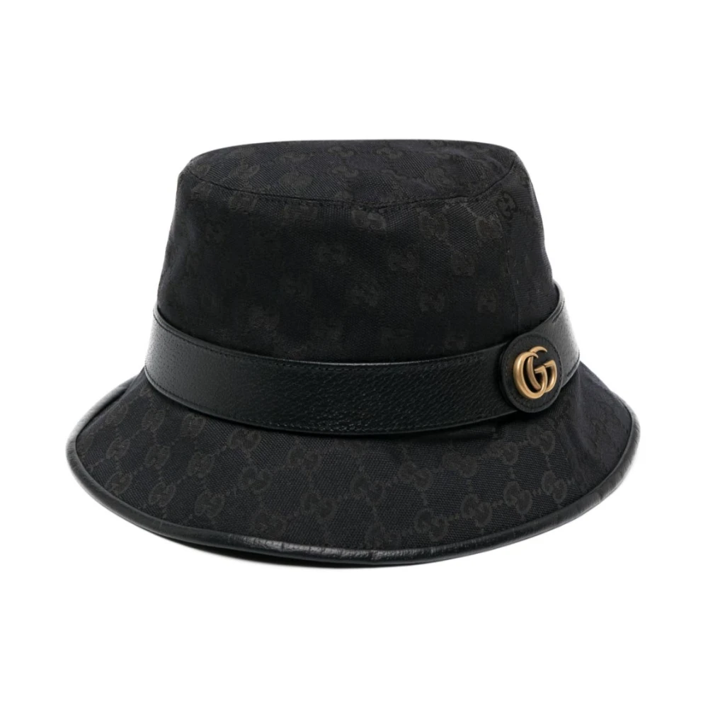 Gucci Zwarte GG Supreme Bucket Hat Black Dames
