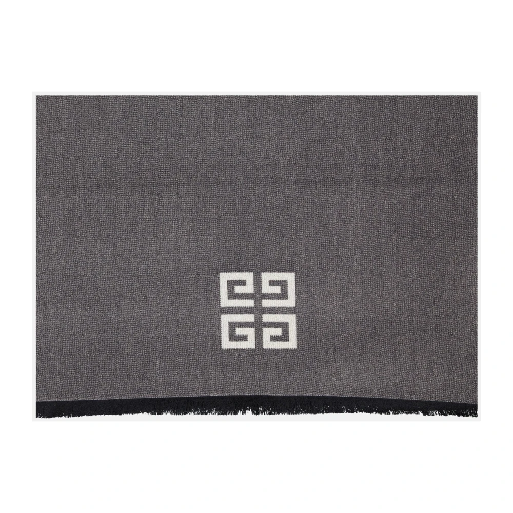 Givenchy Bicolor Wollen Sjaal Herfst-Winter 2024 Gray Unisex