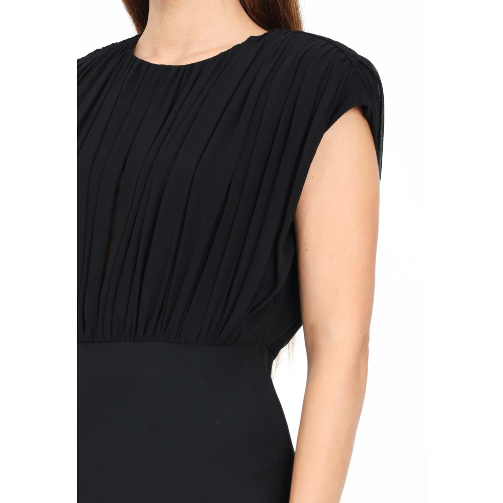 Max Mara Zwarte Lange Jurk Elegant Herfst Winter Black Dames