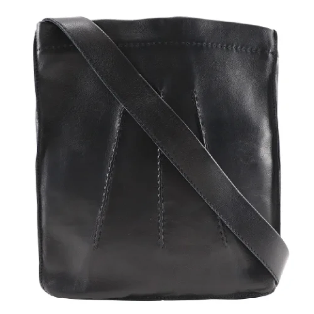 Hermès Vintage Pre-owned Leather shoulder-bags Black Dames
